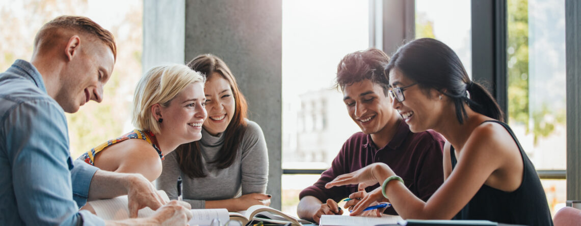 students working in group